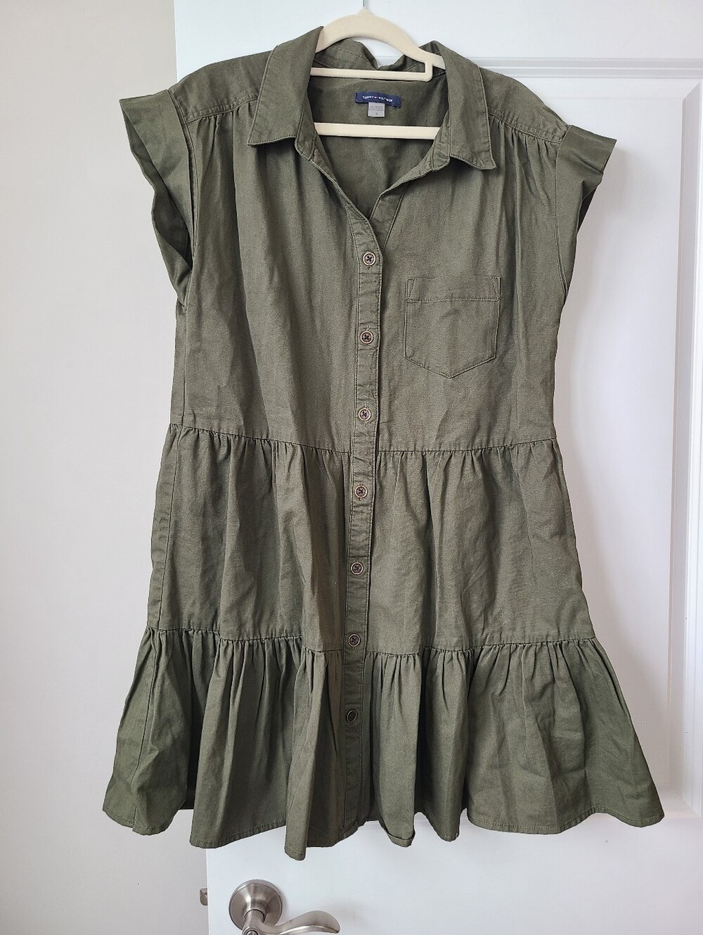 Tommy Hilfiger Tiered Button Down Shirt Dress